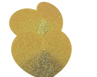 Gold Glitter Heart Nipple Pasties S,M,L Sizes