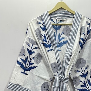 Robes, Lightweight pure cotton kimono robe, ladies night gown, kimono dressing gown, bridesmaid gowns, sustainable women bathrobe, Kimono