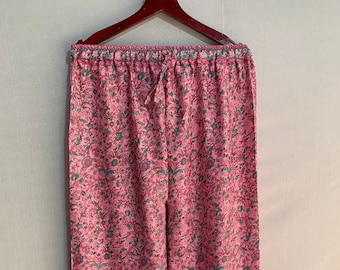 Pantalon de pyjama Silk Nightwear, nouveau bas de pyjama Sari en soie Sleep Wear Boho Pajama, cadeau pour les mamans