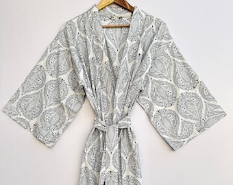 100% Cotton Kimono Robes Dress women men wedding bridesmaid Robe,Shower Maternity Robe Bath robe Dressing Gown gifts Beachwear long/short