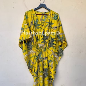 Indian Cotton kaftan, Cotton kaftan, Free size kaftan, Long Cotton kaftan, Soft Cotton Kaftan, Kaftan Dress
