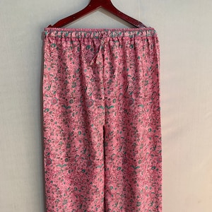 Silk Nightwear Pajama Trousers, New Silk Sari Pajama Bottoms Sleep Wear Boho Pajama, Gift For Moms