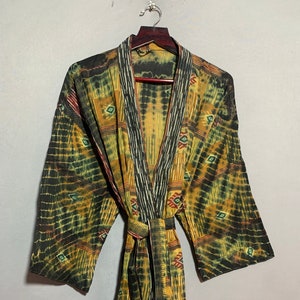 Recycled Sari Robes, Vintage Sari Kimono, Gift For Her, Nightwear Robe's, Long Sari Kimono, Hippie Robe's Gift For Her, image 1