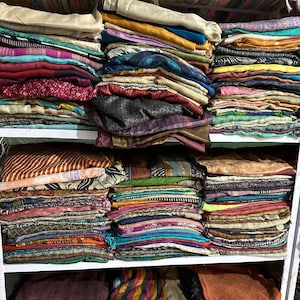 Huge Lot 100% Pure Silk Vintage Sari Fabric remnants scrap Bundle Quilting Journal Project By Weight or Quantity Saree Square Cut Silk Scrap