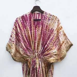 Boho handgjord sidenkaftan, semesterkaftan för fest TDK_92