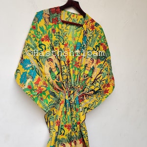 Indian Cotton kaftan, Cotton kaftan, Free size kaftan, Long Cotton kaftan, Soft Cotton Kaftan, Kaftan Dress