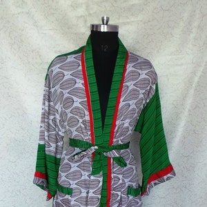 Sleepwear robes Indian Vintage Silk Sari robe Nightdress Kimo no Bathrobe kimono NK48