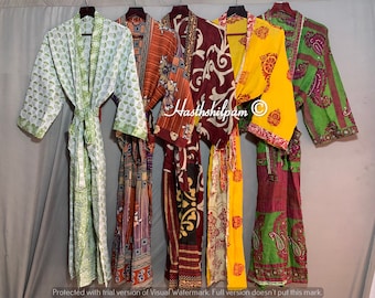 Cotton Sari Kimono Lot, Vintage Kimonos Lot, Kimonos For Women, Wholesale Rate Kimono, Bridesmaid Robes, Womens Wear Robe,