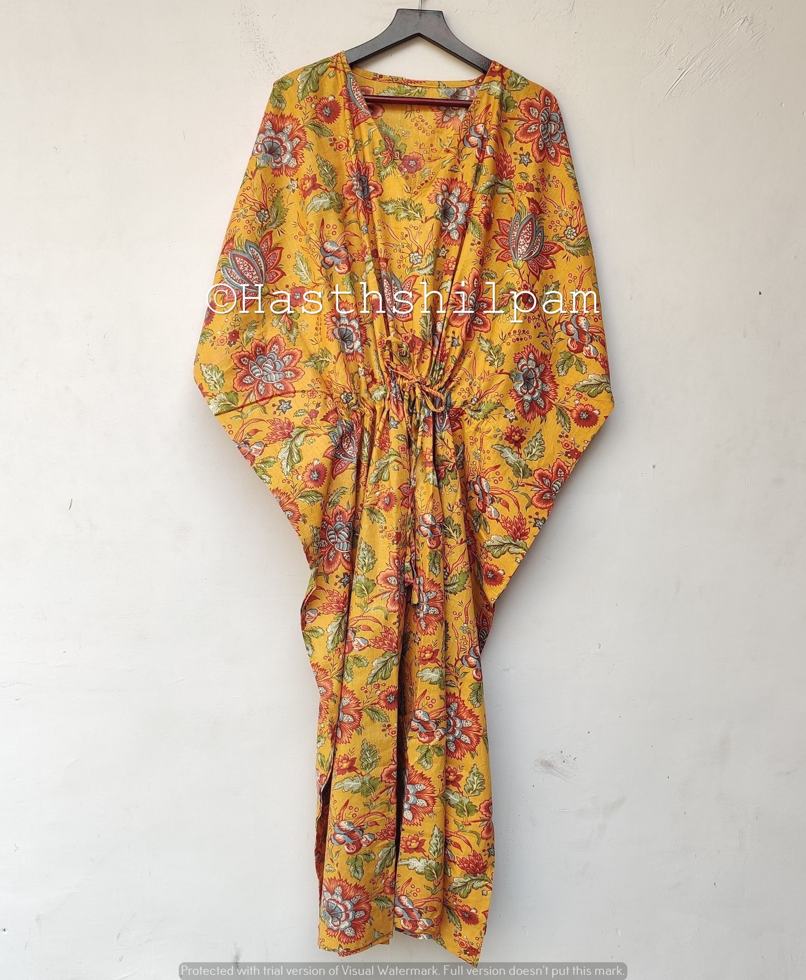 Indian Cotton Long Kaftan Floral Printed CaftanParty Wear Etsy