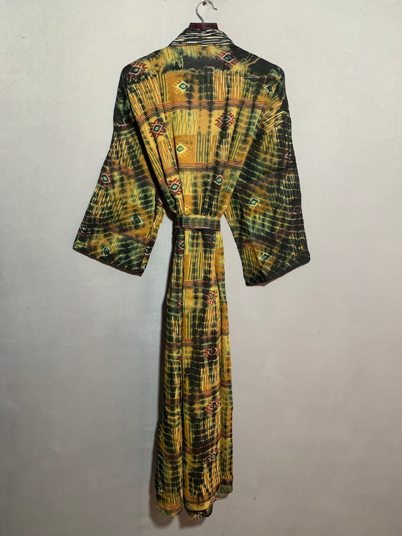 Recycled Sari Robes, Vintage Sari Kimono, Gift For Her, Nightwear Robe's, Long Sari Kimono, Hippie Robe's Gift For Her, image 6
