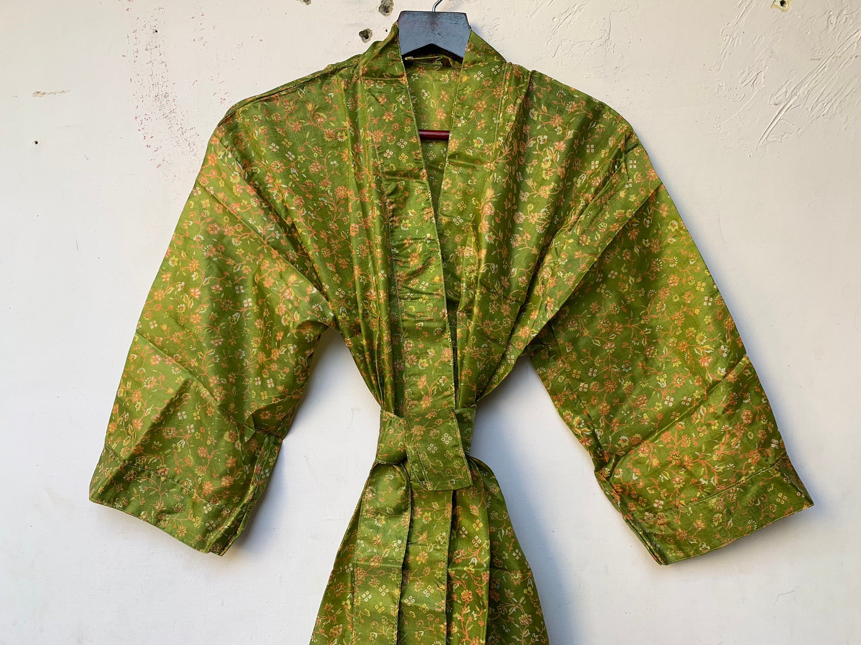 Short Kimono Indian Silk Sari Kimono 