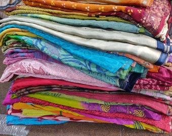 Fat Quarter Bundle of Silk Fabric 100% Silk Scrap Pure Silk Fabric Ethnic Fabric Remnants Sewing By Pound