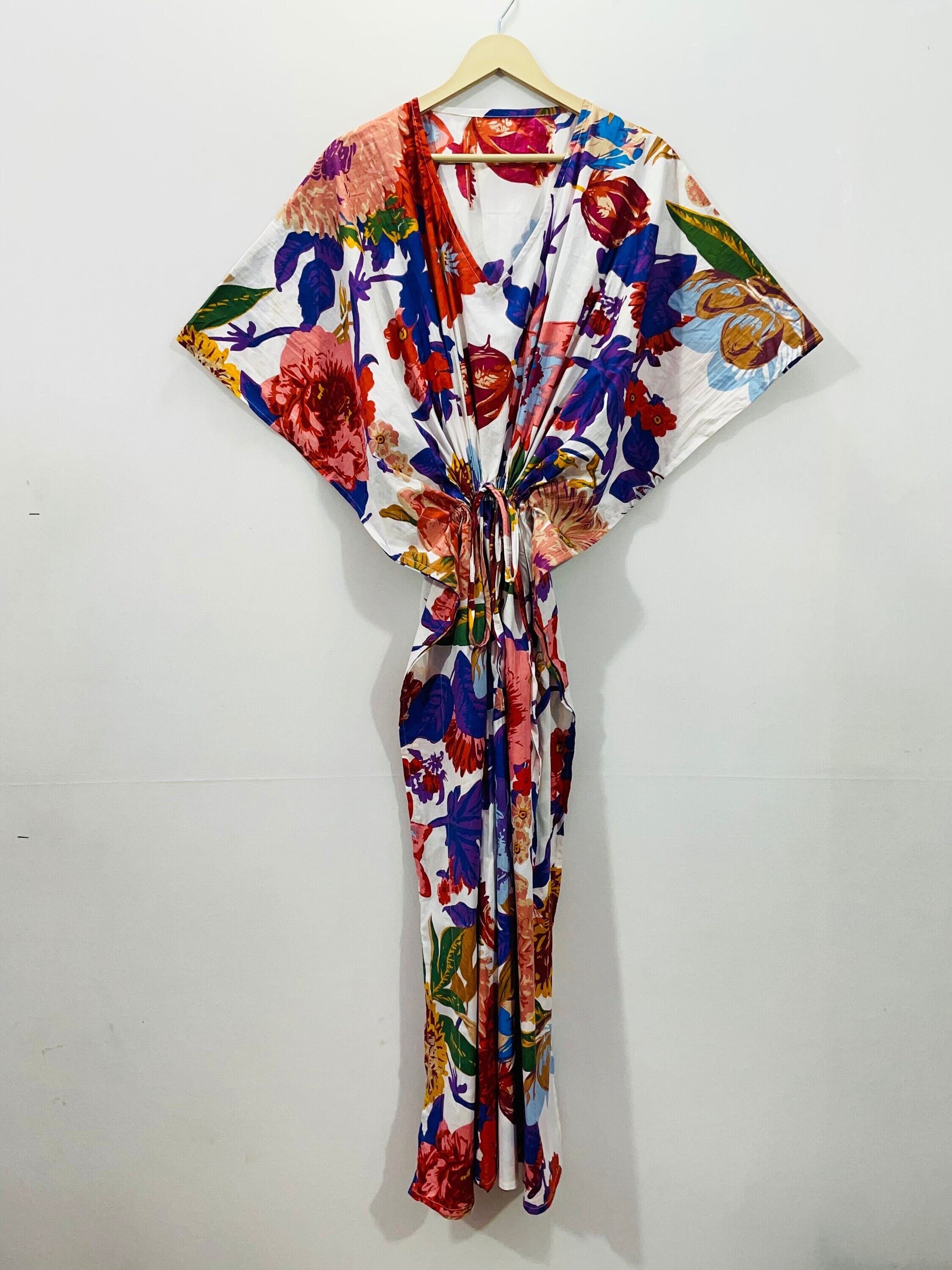 Women's Cotton Kaftan, Indian Floral Kaftan, Long Caftan,Dress For to be Moms, Beach Cover up, Sleepwear, Indian Kaftan, Maxi Dress,