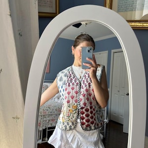 Handmade Patchwork Quilted Vest: Indian Cotton Jacket