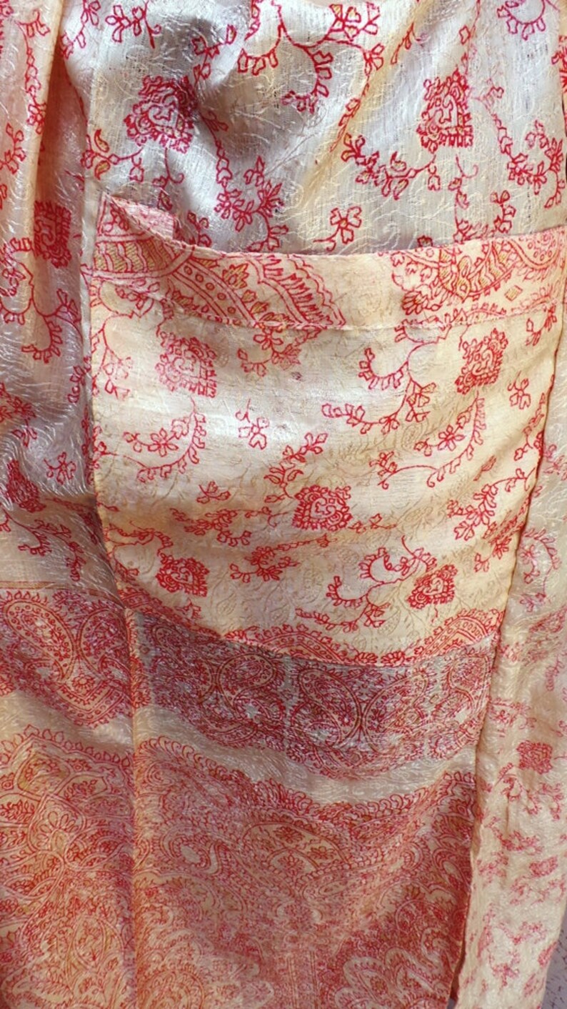 Sleepwear robes Indian Vintage Silk Sari robe Nightdress Kimo no Bathrobe kimono NK48