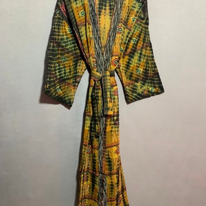 Recycled Sari Robes, Vintage Sari Kimono, Gift For Her, Nightwear Robe's, Long Sari Kimono, Hippie Robe's Gift For Her, image 3