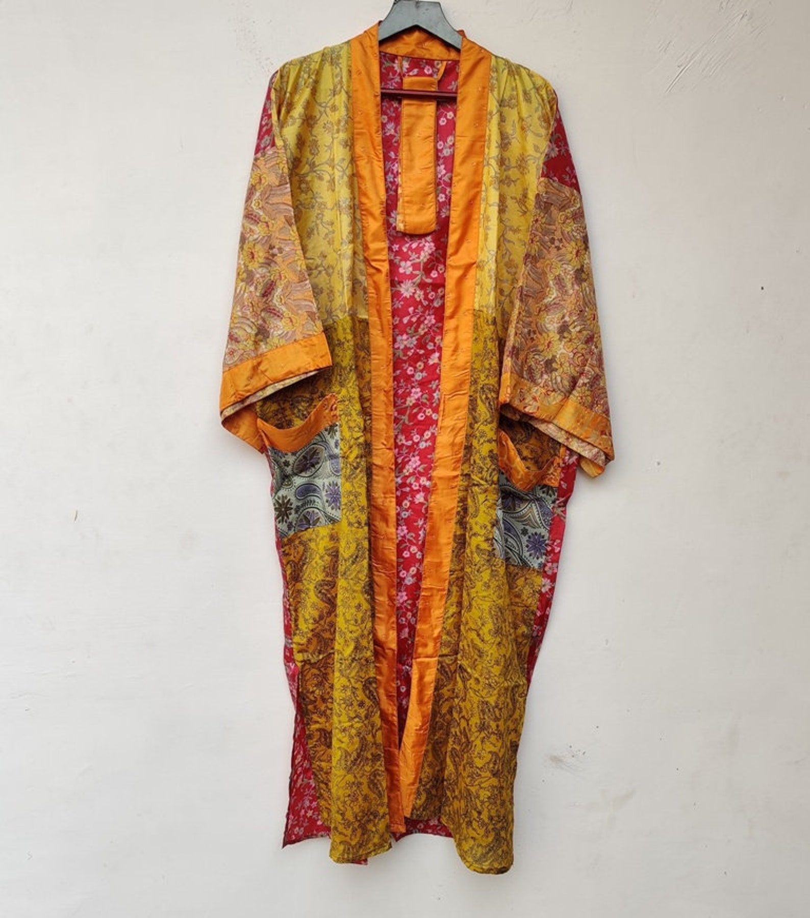 NEW Patchwork Sari Kimono Indian Vintage Sari Kimono Kimno | Etsy