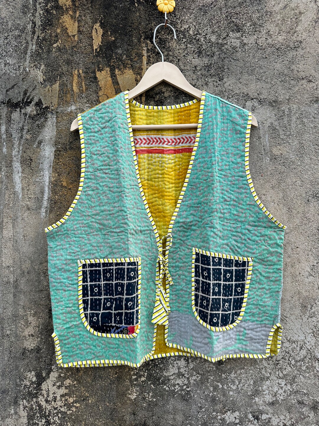 Women's Mid-length Patchwork Coat With Large Pockets
