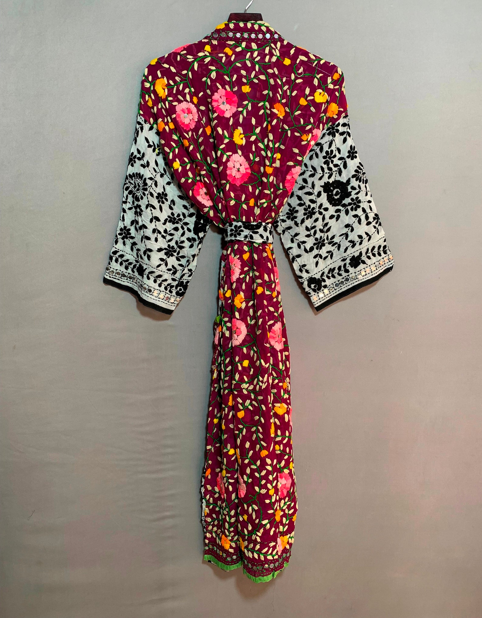 Embroidery Robes Phulkari Kimono Mirror Work Robe Festival Etsy