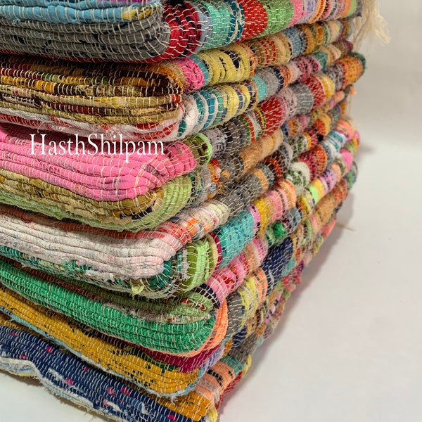 Wholesale Lot Multicolor Area Rug 100% Natural Reversible,Jaipuri Cotton Yoga Mediation Rug Hand Braided Beautiful Traditional Rug