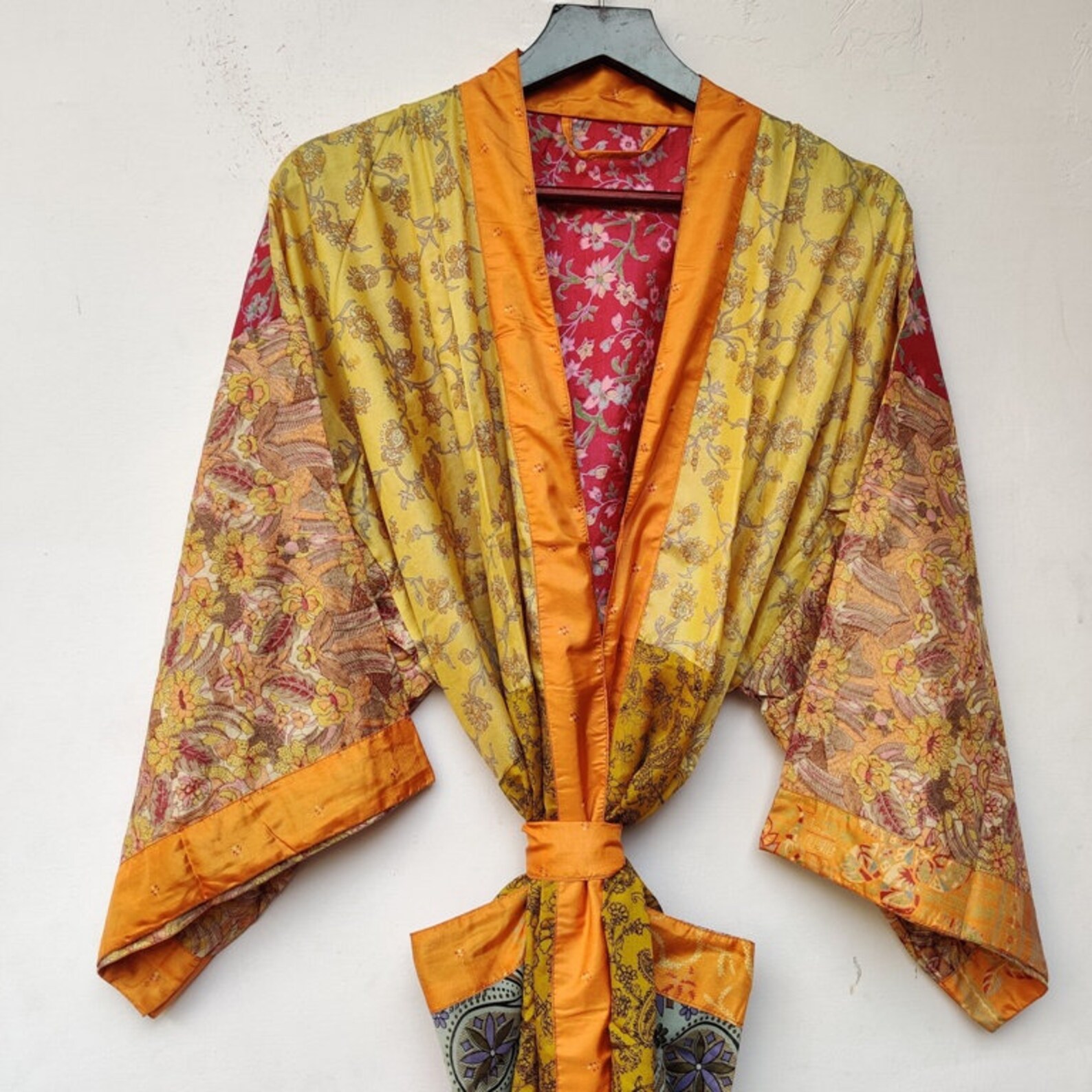 NEW Patchwork Sari Kimono Indian Vintage Sari Kimono Kimno | Etsy