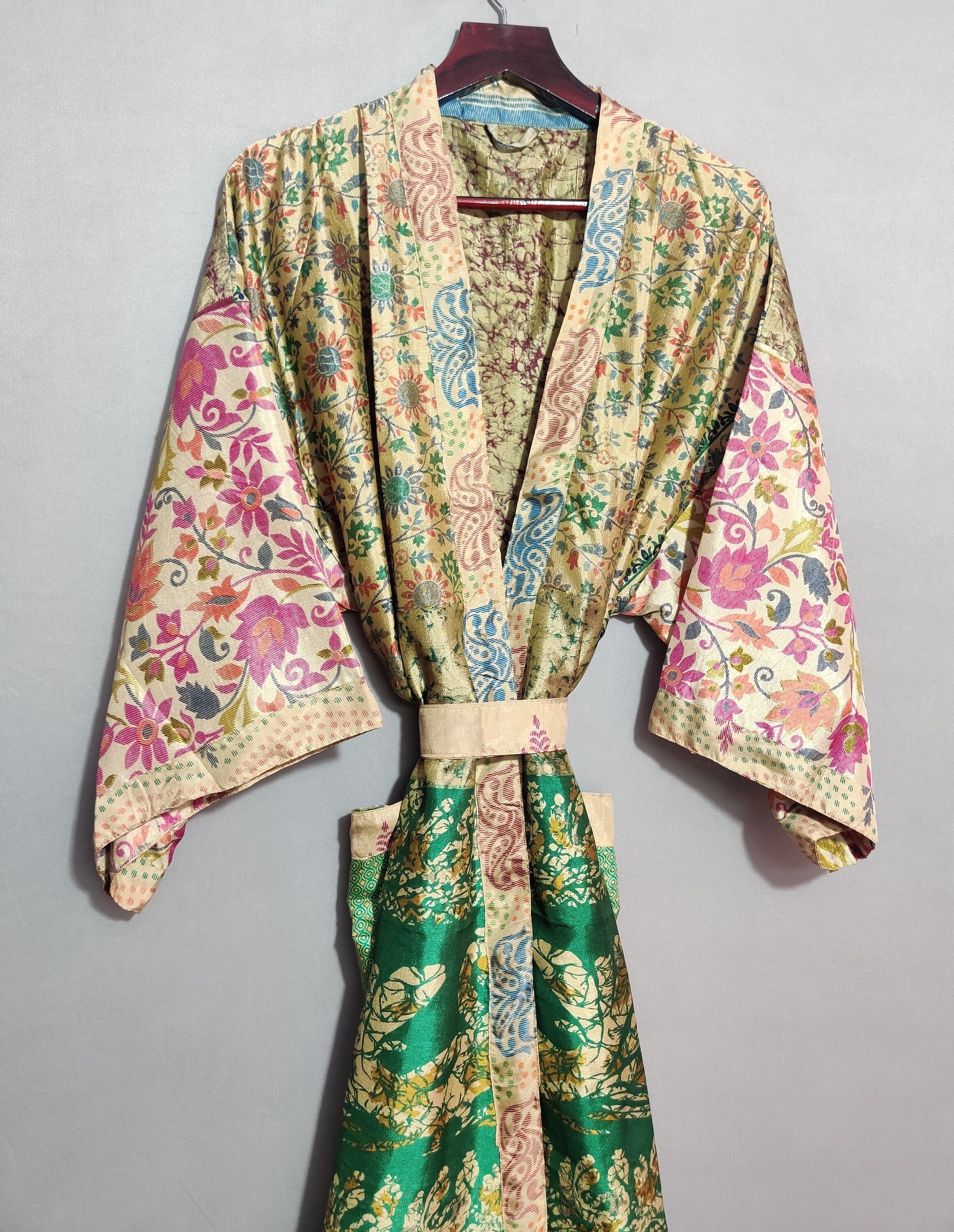 Kimono Robe Indian silk Kimono Women Wear Kimono Night wear | Etsy