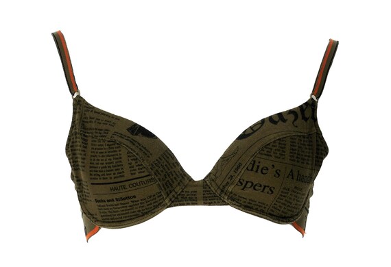 John Galliano Gazette print bra