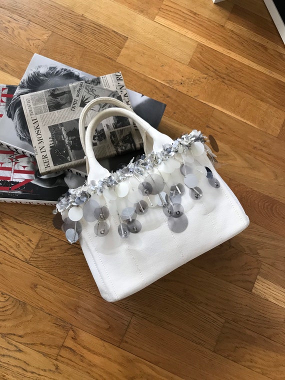 Prada vintage canvas sequins bag