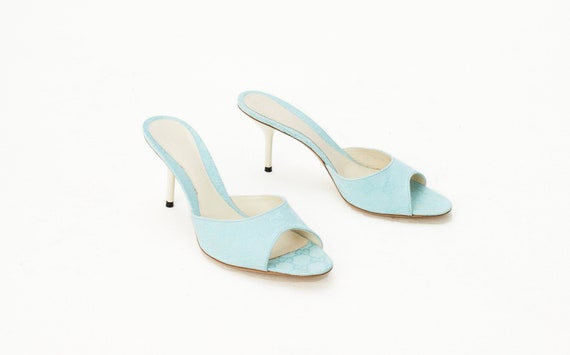 Gucci vintage monogram canvas mule shoes