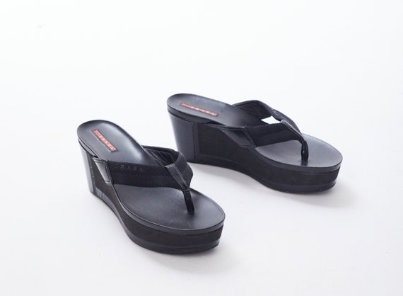 Prada vintage leather thong sandals