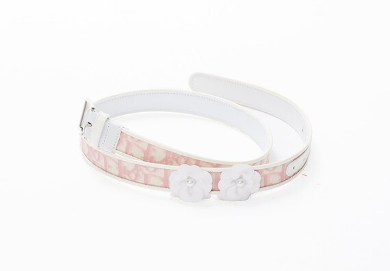 Christian Dior vintage pink monogram belt Spring 2