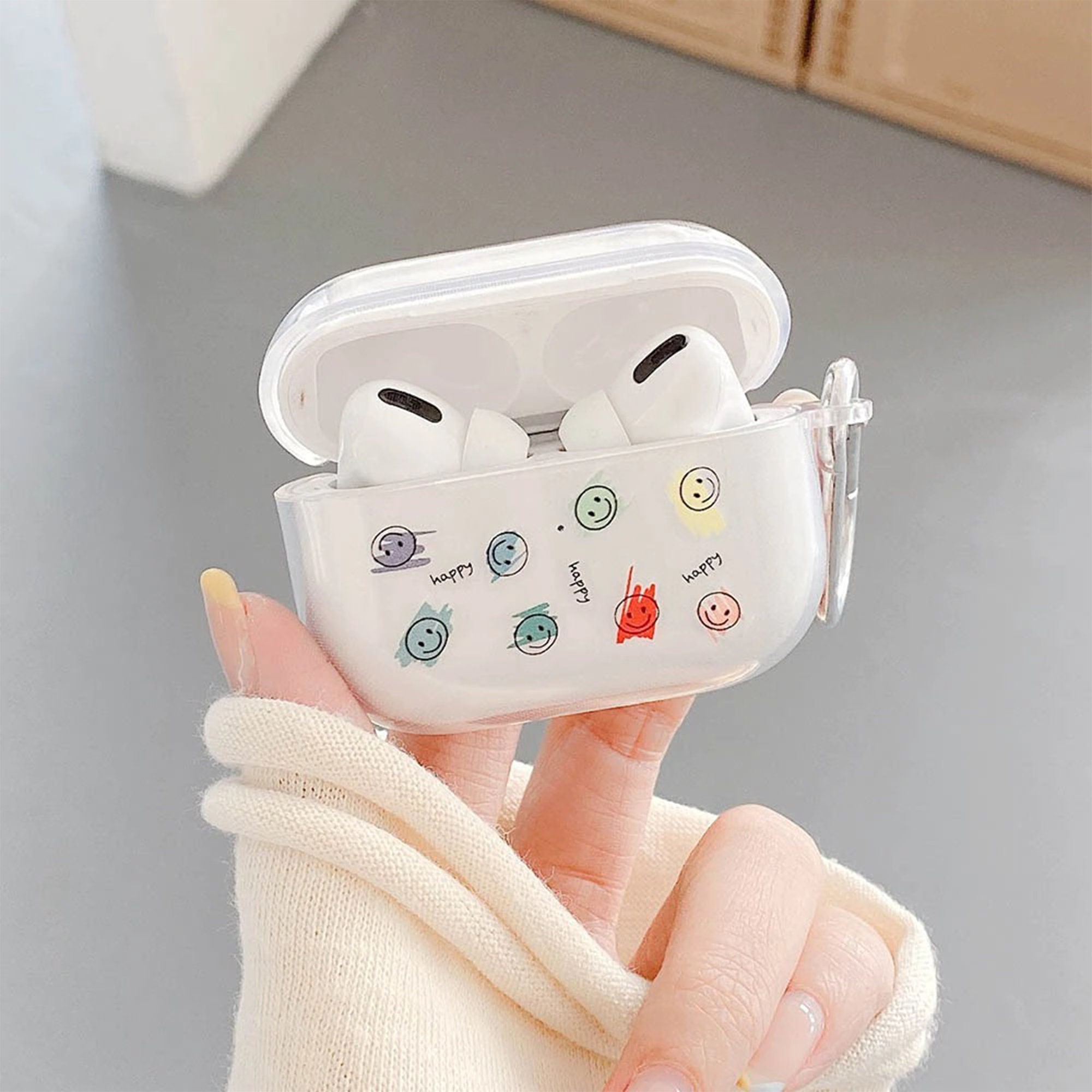 Smiley Airpods Pro Case Cute Clear Protective Soft TPU Cover - Etsy