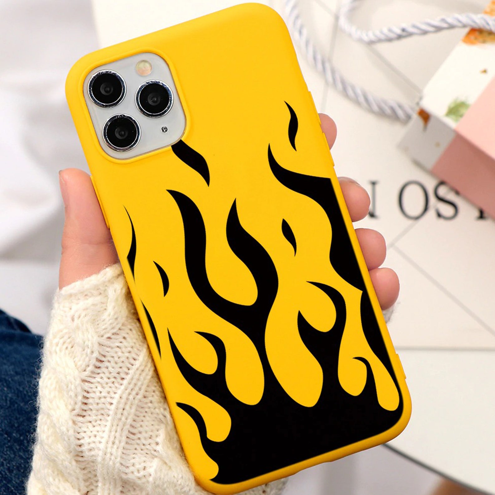Cute fire Flames iPhone case for Men Women Cool Protective | Etsy