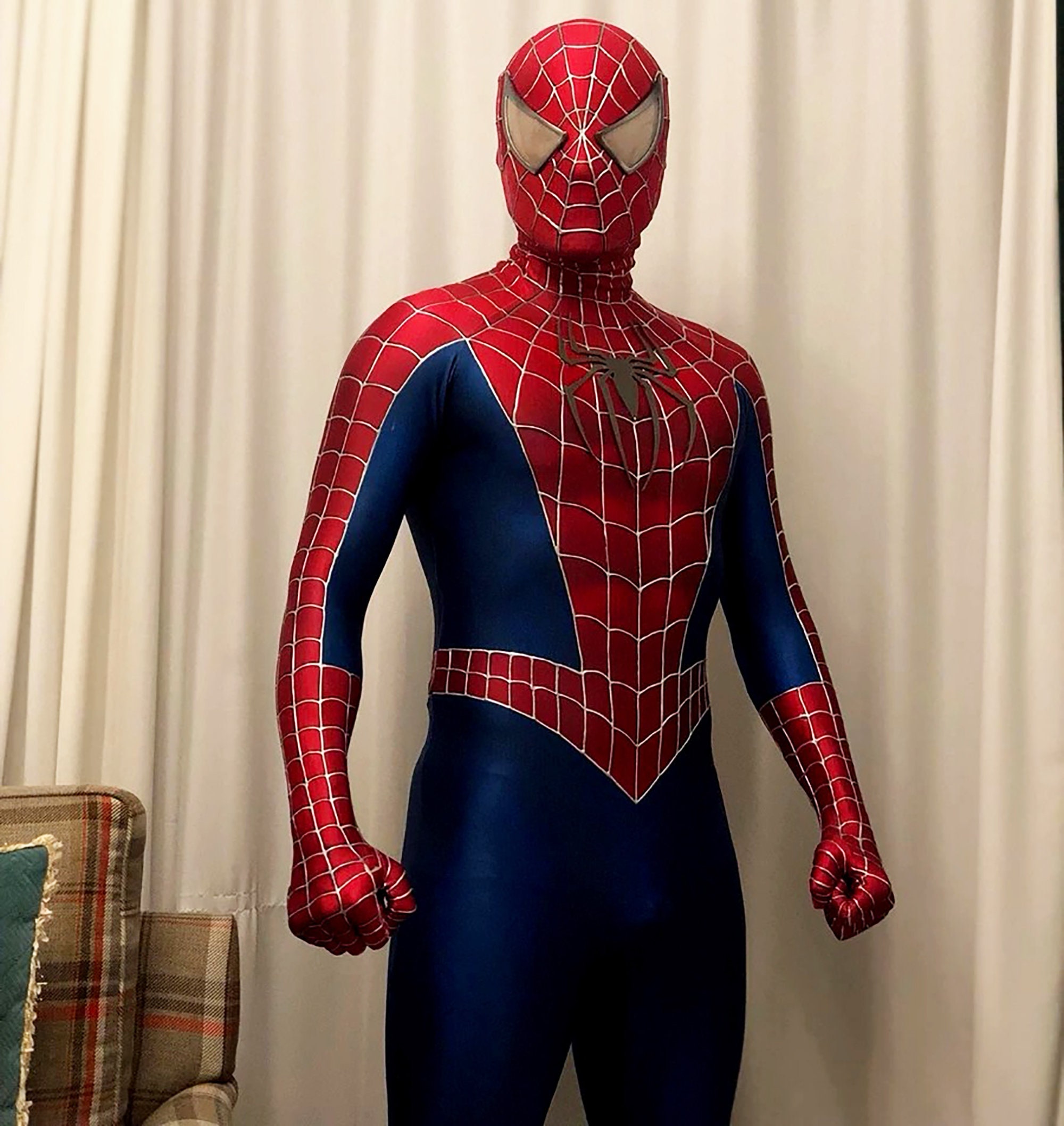 Spiderman Costume Cosplay Sam Raimi Spider Man Costume Adultes avec  Faceshell & 3D Rubber Web, Spider-man Wearable Suit Movie Prop Replica -   Canada