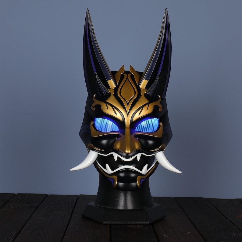Genshin Impact Xiao Mask Xiao Mask With LED Anime Cosplay Etsy