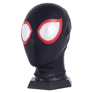 Miles Morales Spiderman Mask Black Spiderman Cosplay Mask con Faceshell Spider man Across the Spider-verse Mask Wearable Movie Prop Replica