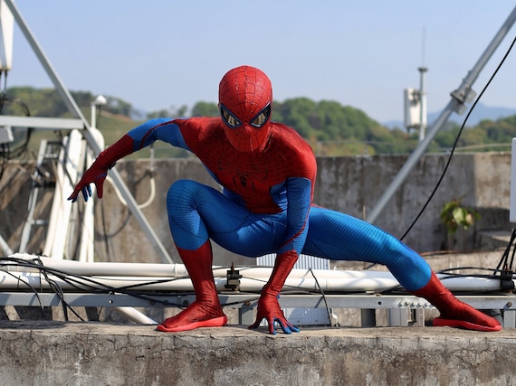 Buy The Amazing Spiderman Suit Amazing Spiderman 1 Cosplay Suit With  Faceshell and Lenses Spiderman Suit, Wearable Costume Movie Prop Replica  Online in India 