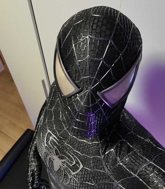 Costume Spiderman noir Costume Spider-Man noir Sam Raimi avec coque faciale  et lentilles Costume cosplay Spiderman, réplique d'accessoire de film  portable -  Canada