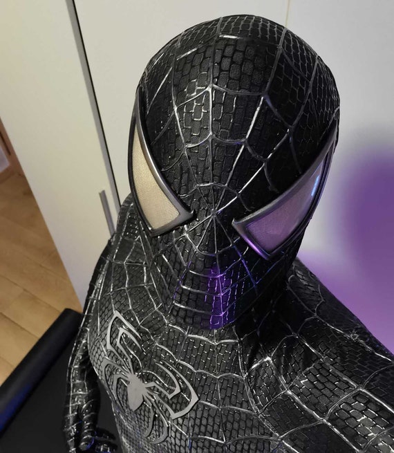 Costume Spiderman Noir Adulte Enfant, Tenue Spider-Man Noir