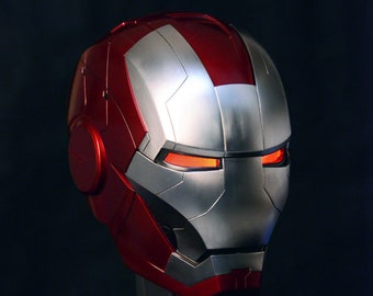 Iron Man Helmet Electronic Mark 5 Helmet Life Size Ironman Helmet with Sounds, Iron Man Cosplay, Wearable Movie Prop Replica