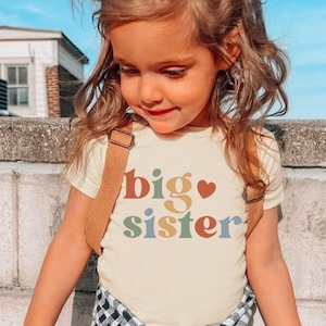 T-shirt grande soeur, faire-part de grossesse, body de bébé naturel mignon, faire-part de bébé, chemise de grossesse, faire-part de grande soeur