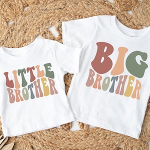 Chemise grand frère pour tout-petit, body bébé petit frère, faire-part de grossesse, t-shirt enfant vintage mignon, chemise enfant rétro, pull pour tout-petit