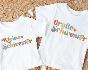 Große Schwester Toddler Shirt, Pregnancy Announcement, Baby Announcement, Kid Tee Kleine Schwester, Sibling Natural Infant, Kids Sweater