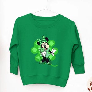 Suéter Minnie St. Patrick&#39;s Day, suéter Disney, moletom infantil Patrick&#39;s Day, moletom Disney Toddler, suéter Patrick&#39;s Day