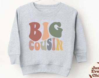 Big Cousin Toddler Sweatshirt, Cousin Sweater, Big Cousin Kids Sweatshirt, Boho Big Cousin Sweatshirt, Retro Cousin Toddler Sweater