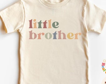 Tutina per neonato "Fratellino", maglietta "Fratellino", annuncio di gravidanza del fratellino, maglietta retrò per bambini, magliette per fratellini