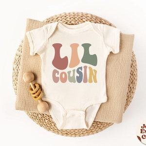 Little Cousin Baby Body, Natural Body, Retro Baby Boy Bodysuit, Cousin Natural Bodysuit, Natural Body, Best Gift