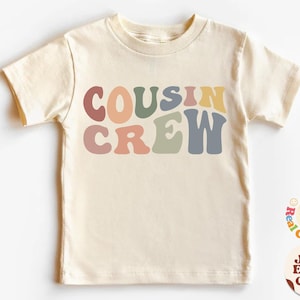 Chemise pour tout-petit cousin crew, chemises cousins rétro, body cousin, joli cadeau cousin crew, tenue naturelle pour tout-petit, faire-part de grossesse