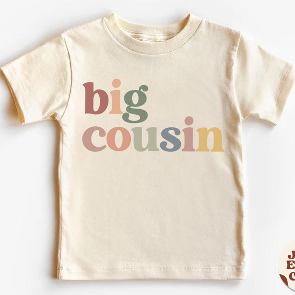 Big Cousin Kinder Shirt, Big Cousin Ankündigung, Big Cousin Baby T-Shirt, Retro Kinder Shirt, passendes Cousin Natural Shirt, Kleinkind & Jugend Tee