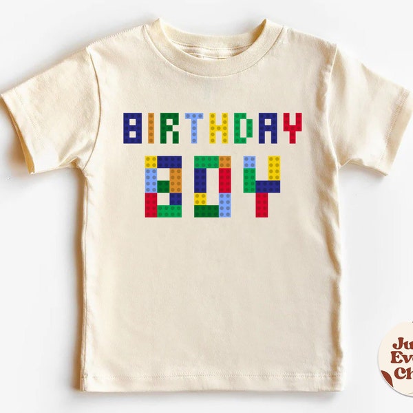 Birthday Boy Kids Shirt, Birthday Boy Toddler Shirt, Birthday Natural Toddler Shirt, Building Block Birthday Boy, Birthday Building Shirt